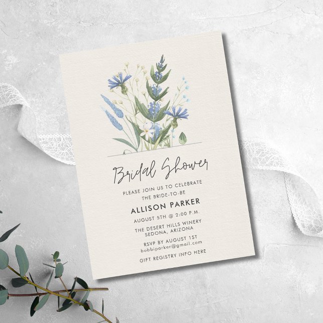 Convites Chá de panela de flores selvagens (Summer Wildflowers Bridal Shower Invitation)