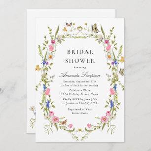 Convites Chá de panela de Flores Selvagens de Aquarela Eleg