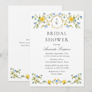 Convites Chá de panela de Flores Selvagens de Aquarela Eleg