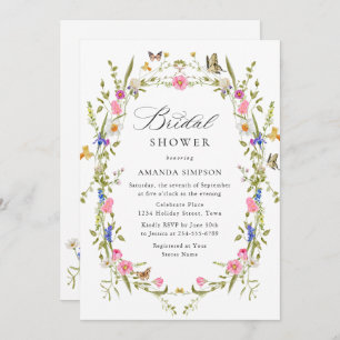 Convites Chá de panela de Flores Selvagens de Aquarela Eleg