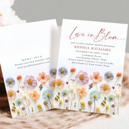 Convites Chá de panela de Flores Selvagens de Pastel Rosa