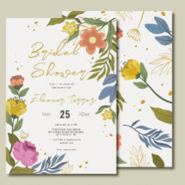 Convites Chá de panela de Flores Selvagens Modernas Chic Bo