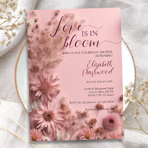 Convites Chá de panela de Flores Selvagens Secas de Boho Co