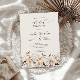 Convites Chá de panela de flores silvestres de outono de co