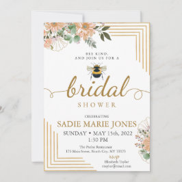 Convites Chá de panela de Flores Vermelhas de Cerveja