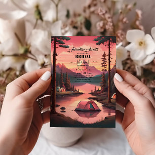 Convites Chá de panela de Floresta de Pinheiros com Aquarel