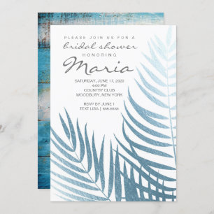 Convites Chá de panela De Folha Azul De Gelo