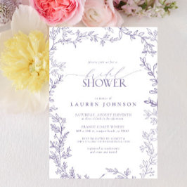 Convites Chá de panela de Folha Floral de Lavanda Elegante