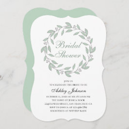 Convites Chá de panela de folhagem da casa. Caligrafia botâ