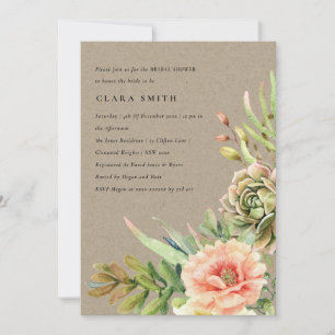 CONVITES CHÁ DE PANELA DE FOLHAGEM DE CACTI SUCCULENTO DO 