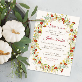 Convites Chá de panela de Folhagem de Flores Selvagens Mari