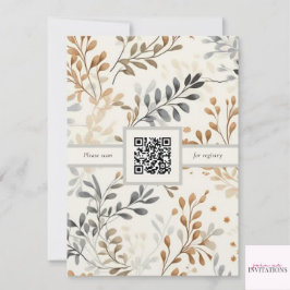 Convites Chá de panela de Folhagem de Queda Moderna com Cód