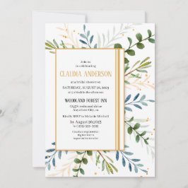 Convites Chá de panela de folhagem Eucalyptus