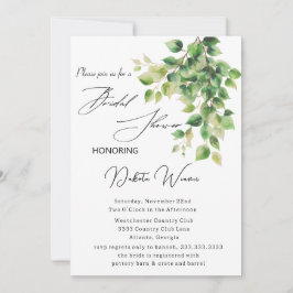 Convites Chá de panela de Folhas de Jardim Selvagem