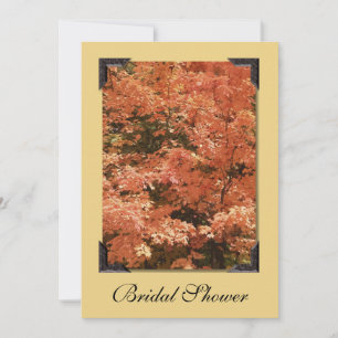 Convites Chá de panela de Folhas Laranja de Folha