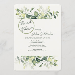 Convites Chá de panela de Folhas Verde