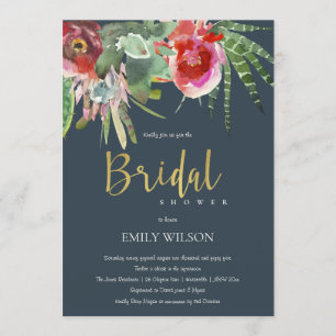 CONVITES CHÁ DE PANELA DE FOLIAGEM DE CACTI FLORAL DO MARI