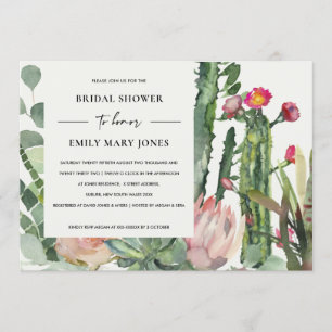 CONVITES CHÁ DE PANELA DE FOLIAGEM DE CACTUS FLORAL BOHO PI
