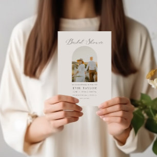 Convites Chá de panela de Fotografia de Arch Elegante Minim