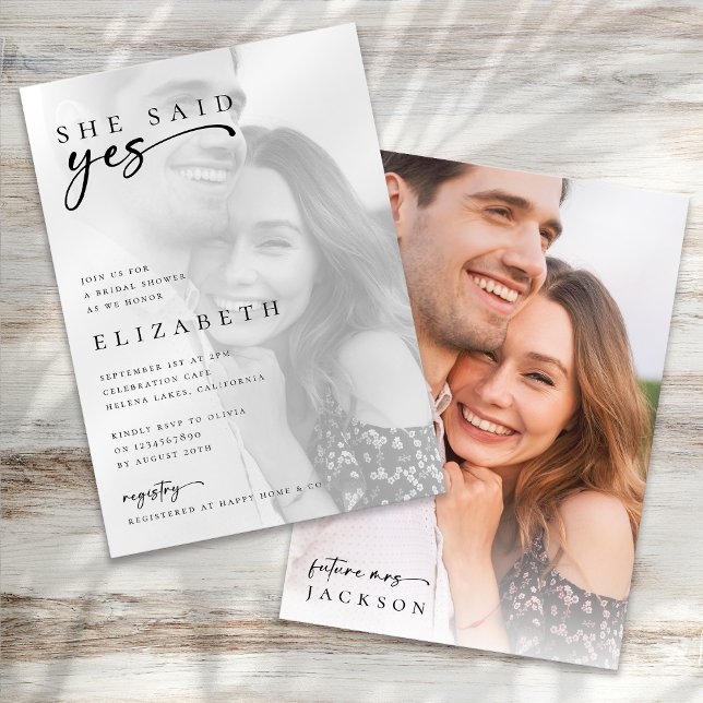 Convites Chá de panela de Fotografia de Script Moderno Mini (Criador carregado)