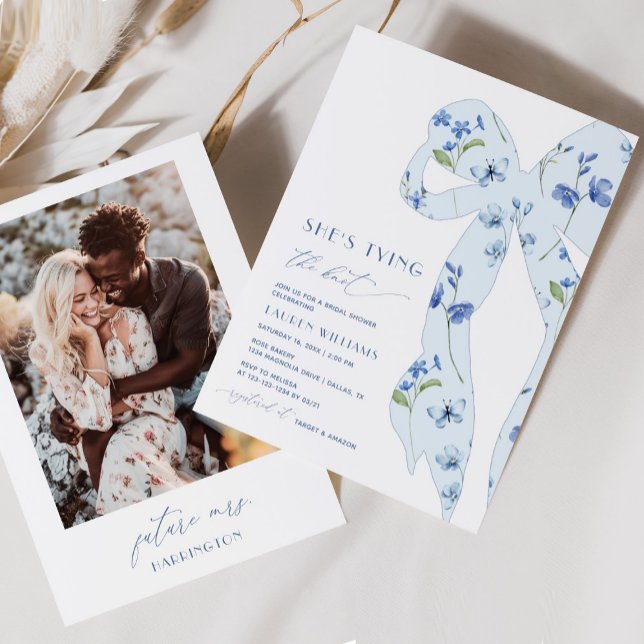 Convites Chá de panela de Fotografia do Casando Azul Chic D (Criador carregado)