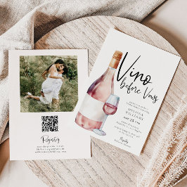 Convites Chá de panela de Fotografia do Código Qr do Vino R