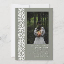 Convites Chá de panela de Fotografia Minimalista Verde do S