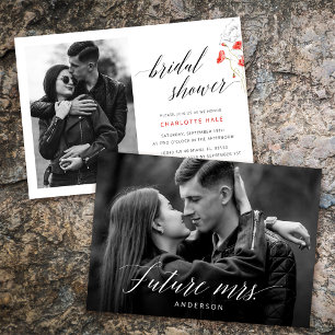 Convites Chá de panela de Fotografia Poppy de Flor Selvagem