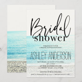 Convites chá de panela de fotos de praia legal