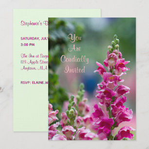 Convites Chá de panela de Foxglove Rosa