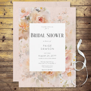 Convites Chá de panela de Frame Floral Rosa Russo Vintage