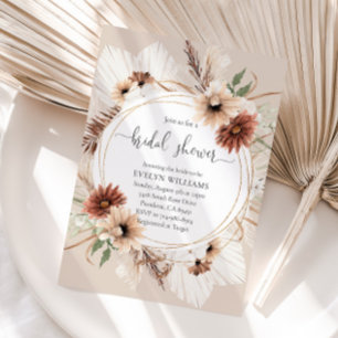 Convites Chá de panela de Frame Floral Rustic Boho
