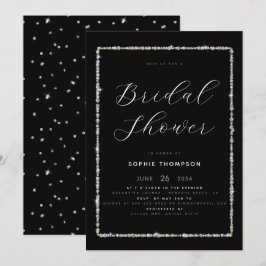 Convites Chá de panela de Frame Glitter de Disjuntor Modern