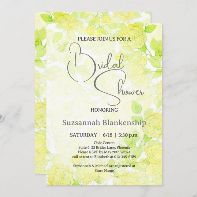 Convites Chá de panela de fundo flexível do Pastel (Frente/Verso)