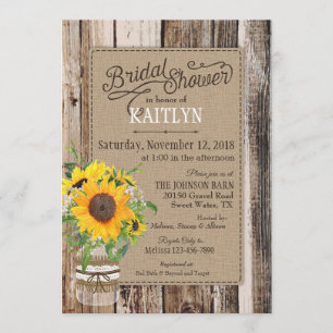 Convites Chá de panela de girassol russo