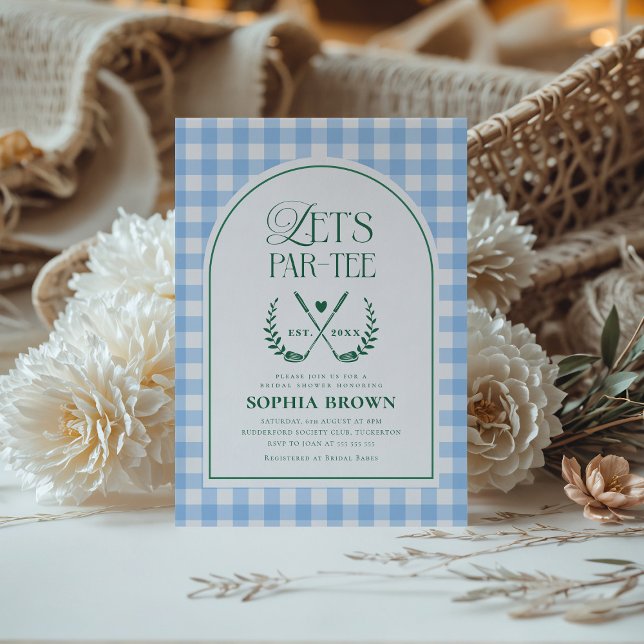 Convites Chá de panela de Golfe Moderno Par-Tee de vamos (Criador carregado)