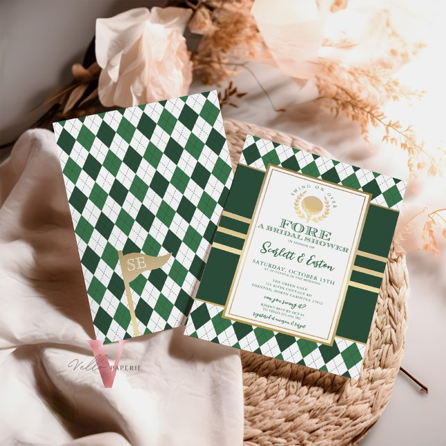 Convites CHÁ DE PANELA de Golfe Verde PAR-TEE (Criador carregado)