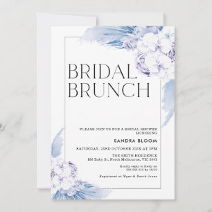 Convites Chá de panela de Grama de Boho Azul Quente