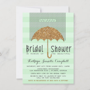 Convites Chá de panela de Guarda-chuvas e Corações Doura