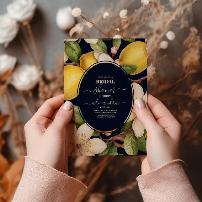 Convites Chá de panela de guião azul-limão italiano (Criador carregado)