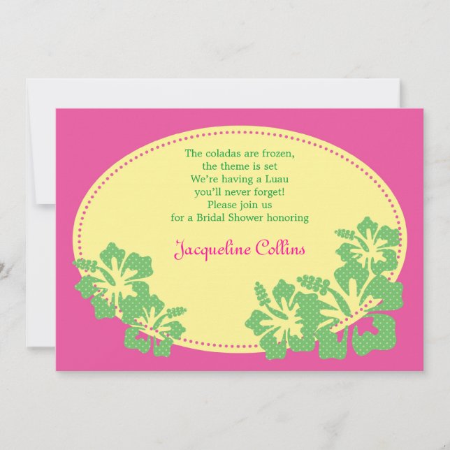 Convites Chá de panela de Hibiscus Havaiano (Frente)