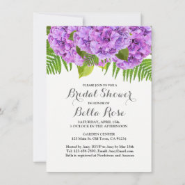 Convites Chá de panela de hidrangea roxa