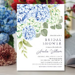 Convites Chá de panela de Hydrangea Azul Elegante<br><div class="desc">Belo design azul de chá de panela de hydrangea em um fundo branco com uma coordenação de volta para um toque especial extra.</div>