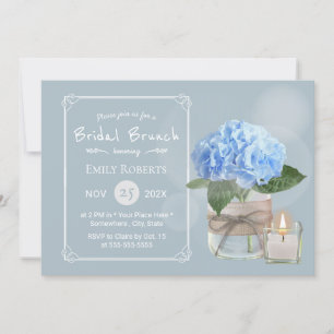 Convites Chá de panela de Hydrangea Azul Elegante Brunch