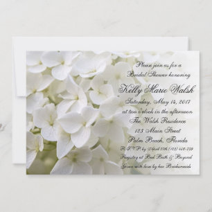 Convites Chá de panela de Hydrangea branco