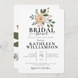 Convites Chá de panela de Ilustração de Flor Moderno