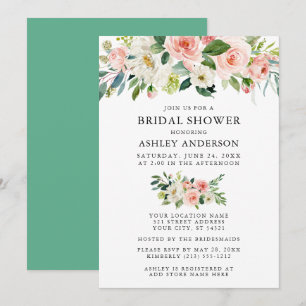 Convites Chá de panela de impressão cor-de-rosa-claro