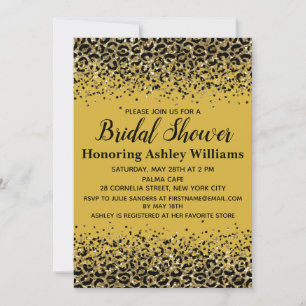 Convites Chá de panela de Impressão de Animais Pretos-Leopa