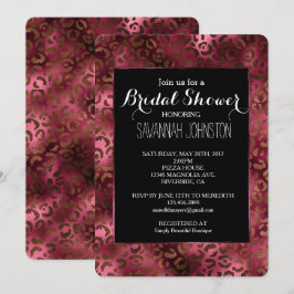 Convites Chá de panela de Impressão Leopard Glam Brown Burg