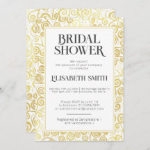 Chá de panela De Inverno Chic White E Dourado